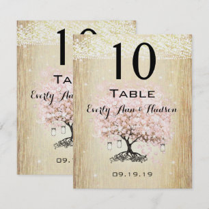 Invitation Pale Dogwood Heart Leaf Tree Numéro de tableau