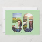 Invitation Pale Green 50th Birthday Party Choco Donut Dessert (Dos)