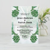 Invitation Pale Green Pine Cone Mariage (Debout devant)