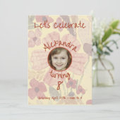 Invitation Pale Jaune Indien Rouge Floral Aquarelle (Debout devant)