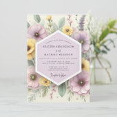 Invitation Pale Lavender Botanical Whimsy Wedding (Debout devant)