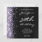 Invitation Pale Lavender Parties scintillant Black Foil 30e a (Devant)