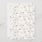 Invitation Pale Moderne Simple Floral Douche nuptiale Invitat (Dos)