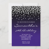 Invitation Pale Parties scintillant Argent Confetti Black Ind (Devant)