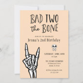 Invitation Pale Peach Bad Deux The Bone 2nd Birday Party (Devant)