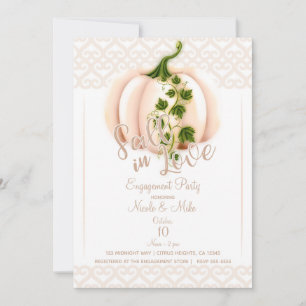 Invitation Pale Pink Pumpkin Fête de fiançailles À tomber amo