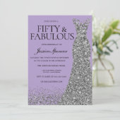 Invitation Pale Purple Elegance 50th Birthday Party (Debout devant)