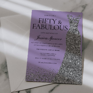 Invitation Pale Purple Elegance 50th Birthday Party