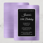 Invitation Pale Purple Foil Noir et blanc 30e anniversaire (Devant / Derrière)