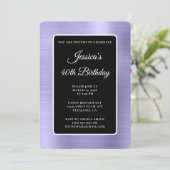 Invitation Pale Purple Foil Noir et blanc 40e anniversaire (Debout devant)
