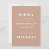 Invitation Pale rose Elegant minimaliste mariage QR Code (Devant)