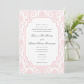Invitation Pale rose Mariage Damask Thème Customisé Invitati (Debout devant)