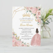 Invitation Pale rose pâle Roses Quinceanera Sweet 16 (Debout devant)