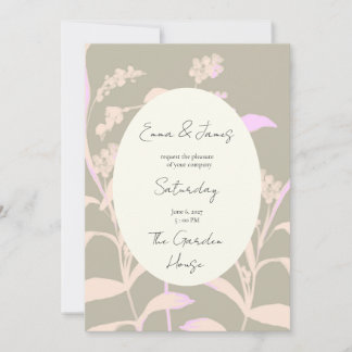 Invitation Pâle rose pastel de sauge rustique aux vignes flor
