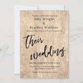 Invitation Pale Rustic Barn Bois Typographie Leur Mariage (Devant)