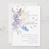 Invitation Pale violet Lavender Rose Mariage moderne (Devant)