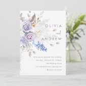 Invitation Pale violet Lavender Rose Mariage moderne (Debout devant)