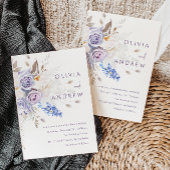 Invitation Pale violet Lavender Rose Mariage moderne