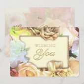 Invitation Pale Yellow Rose Secret Gardens Birthday Card (Devant / Derrière)