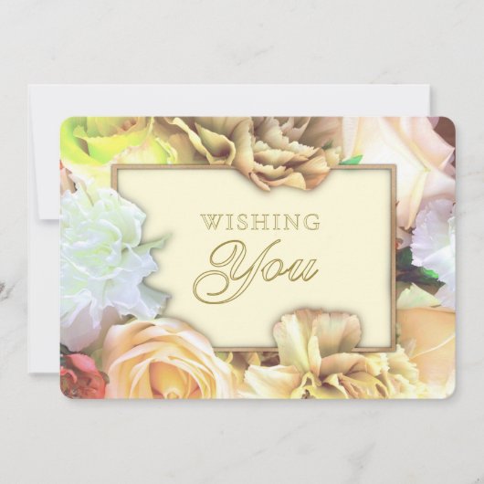 Invitation Pale Yellow Rose Secret Gardens Birthday Card (Devant)