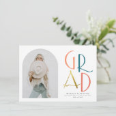 Invitation Palette | Arc Turquoise & Or & Grad Photo Graduati (Debout devant)