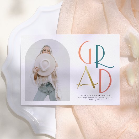 Invitation Palette | Arc Turquoise & Or & Grad Photo Graduati