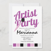 Invitation Palette Artist Party Anniversaire Purple Invitatio (Devant)