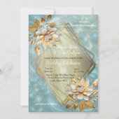 Invitation Palette bleu clair sur une conception de barogue e (Devant)