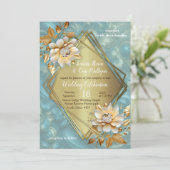 Invitation Palette bleu clair sur une conception de barogue e (Debout devant)