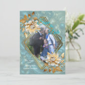 Invitation Palette bleu clair sur une conception de barogue e (Debout devant)