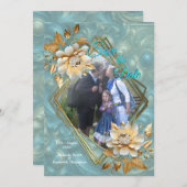 Invitation Palette bleu clair sur une conception de barogue e (Devant / Derrière)