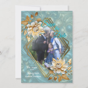 Invitation Palette bleu clair sur une conception de barogue e