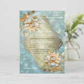 Invitation Palette bleu clair sur une conception de barogue e (Debout devant)