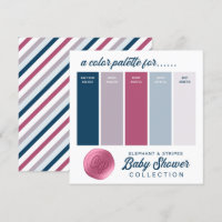 Palette couleur bleu marine et Baby shower rose