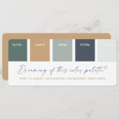 Invitation Palette couleur Eucalyptus Marine & Gold Mariage (Devant / Derrière)