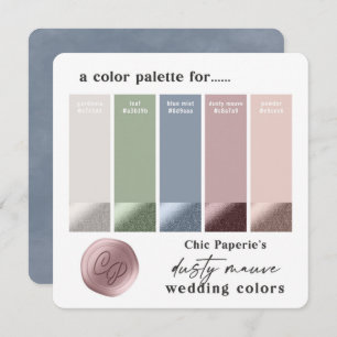 Invitation Palette couleur Mariage Dusty Mauve & Blue 2022