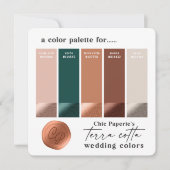 Invitation Palette couleur Mariage en terre cuite vert rustiq (Devant)