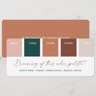 Invitation Palette couleur Mariage rose et en terre cuite et 