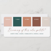 Invitation Palette couleur Mariage rose et en terre cuite et  (Devant)