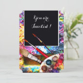 INVITATION PALETTE D'ART DE COULEUR ARTISTE MONTRER LA GALERI (Debout devant)