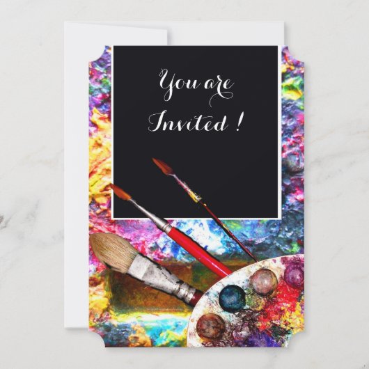 INVITATION PALETTE D'ART DE COULEUR ARTISTE MONTRER LA GALERI (Devant)