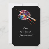 INVITATION PALETTE D'ART DE COULEUR ARTISTE MONTRER LA GALERI (Dos)