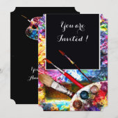 INVITATION PALETTE D'ART DE COULEUR ARTISTE MONTRER LA GALERI (Devant / Derrière)