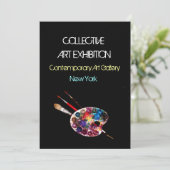 INVITATION PALETTE D'ART DE COULEUR ARTISTE MONTRER LA GALERI (Debout devant)