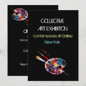 INVITATION PALETTE D'ART DE COULEUR ARTISTE MONTRER LA GALERI (Devant / Derrière)