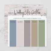 Invitation Palette de couleurs de mariage au bouleau (Devant / Derrière)