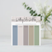 Invitation Palette de couleurs de mariage au bouleau (Debout devant)