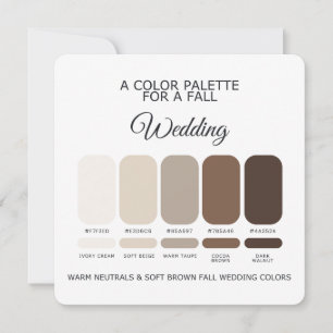 Invitation Palette de couleurs de mariage automnal marron 202