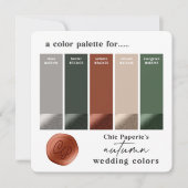 Invitation Palette de couleurs de mariage automnal Rust Hunte (Devant)