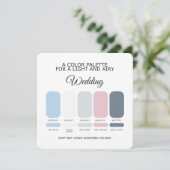 Invitation Palette de couleurs de mariage bleu clair pour mar (Debout devant)